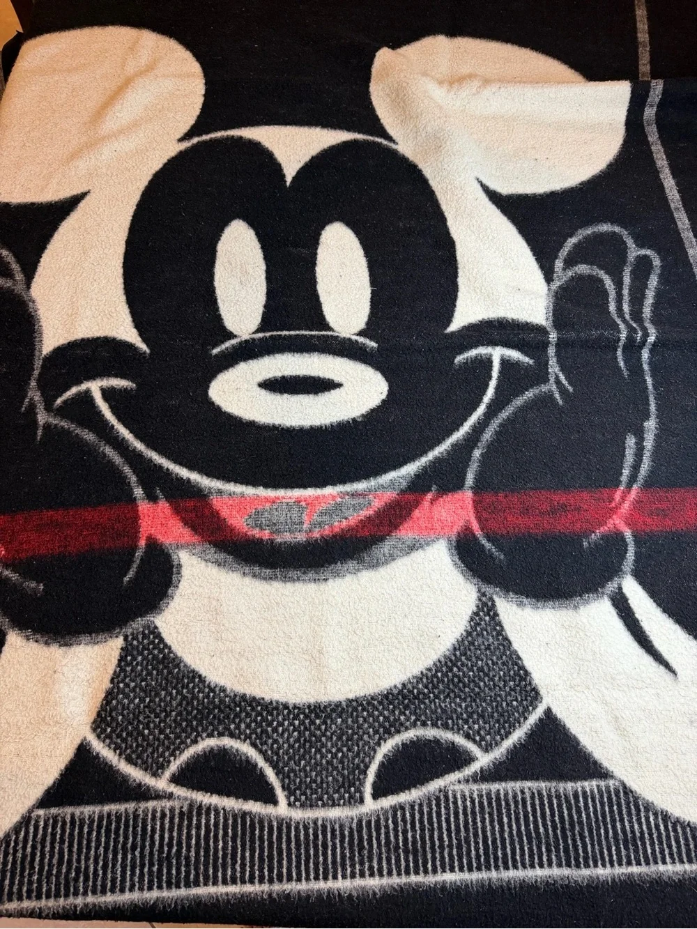 Vintage Biederlack Disney Mickey Mouse Fleece Blanket 54X72 In